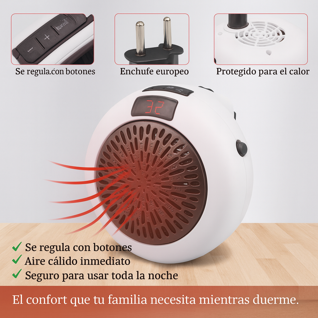 Calefactor Termocerámico Portátil | Ahorra en calefacción sin pasar frío