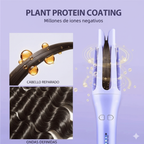 Resultados del rizador 3 en 1: rizos definidos, ondas suaves y alisado